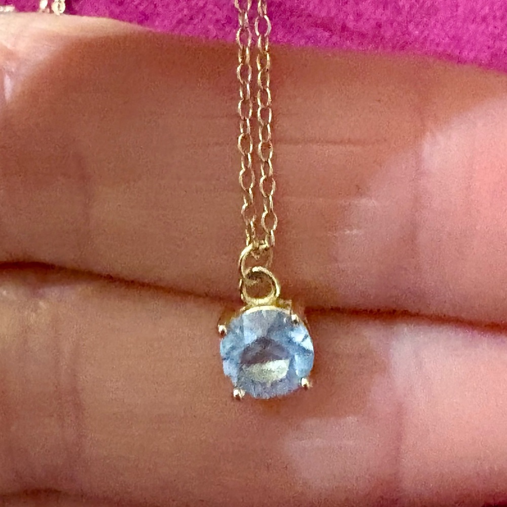 Genuine PANDORA 925 Sterling Gold Plated Delicate Crystal Necklace “ALE”, 18”